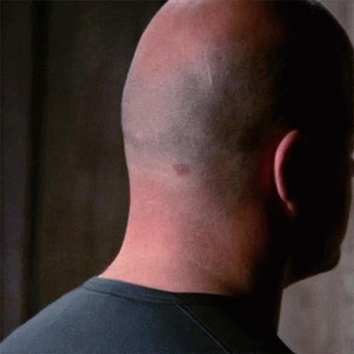 Back of Man with Shaved Head