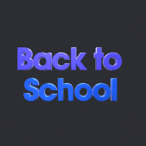Back To School In Blue Letters GIF