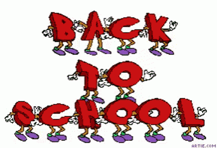 Back To School Letters Dancing GIF