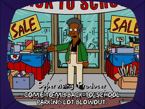 Back To School Sale The Simpsons Apu Nahasapeemapetilon GIF