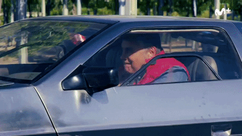 Back To The Future Delorean Driving Away GIF