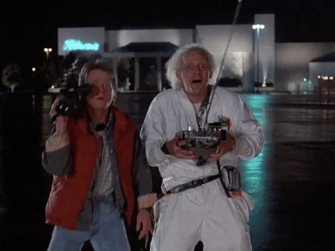 Back To The Future Emmett Brown Operating Delorean GIF