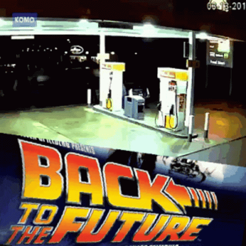 Back To The Future Poster Gas Station Night GIF
