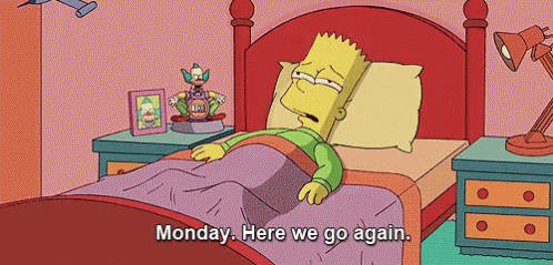 Back To Work Monday Bart Simpson GIF