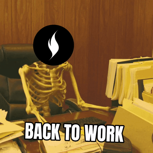 Back To Work Monday Busy Skeleton GIF