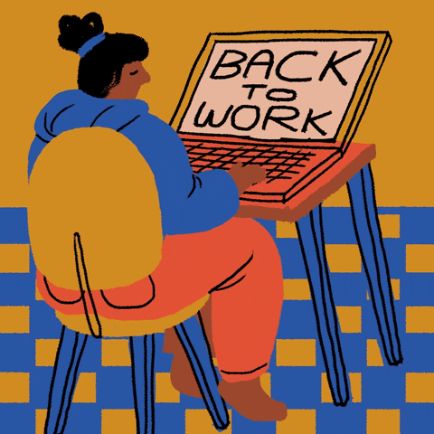 Back To Work Sleepy Work From Home GIF