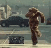 Bear Mascot Backflip GIF