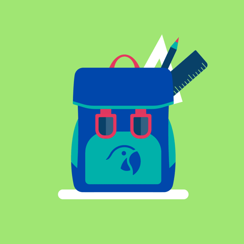 Backpack With Ruler and Pencil