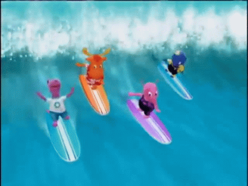 Backyardigans Surfing Animal Friends GIF