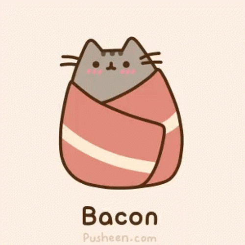 Bacon Wrapped Pusheen Cat GIF