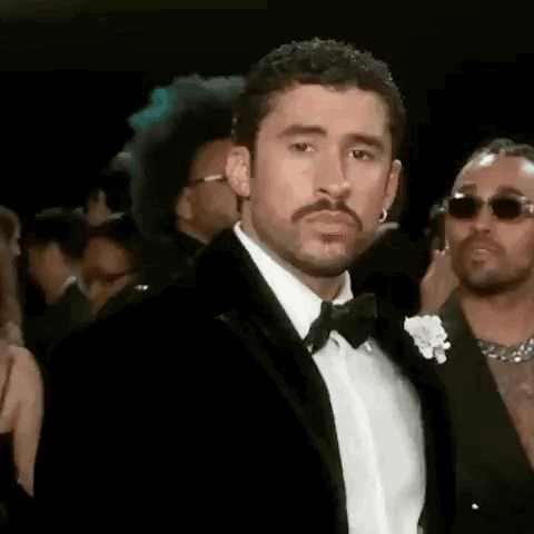 Bad Bunny in Tuxedo and Bow Tie