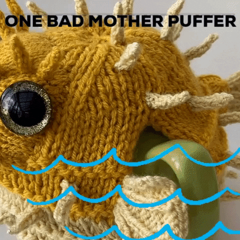 Bad Mother Pufferfish Knit GIF