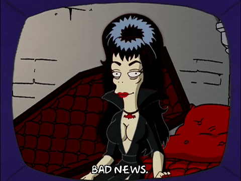 Bad News Elvira From The Simpsons GIF