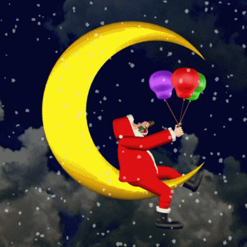Bad Santa On The Moon GIF
