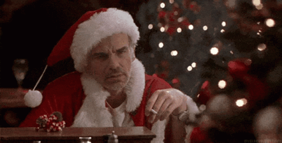 Bad Santa Being Serious GIF