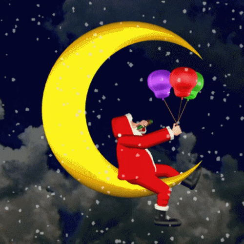 Bad Santa On The Moon GIF