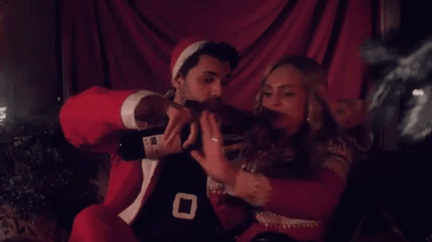 Bad Santa With A Chick GIF