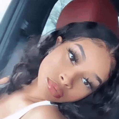 Baddie Girl Car Selfie Pout GIF