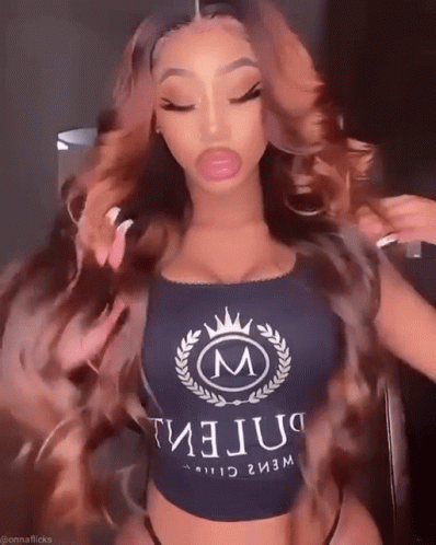 Baddie Girl Fixing Hair GIF