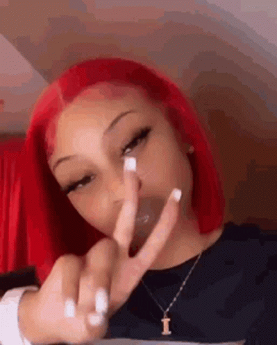 Baddie Girl Red Hair GIF