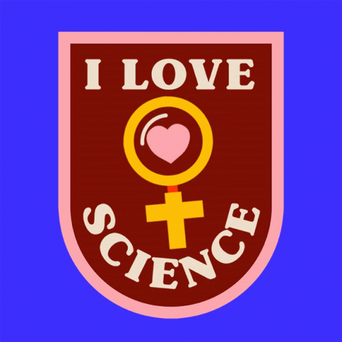 Badge Saying I Love Science GIF