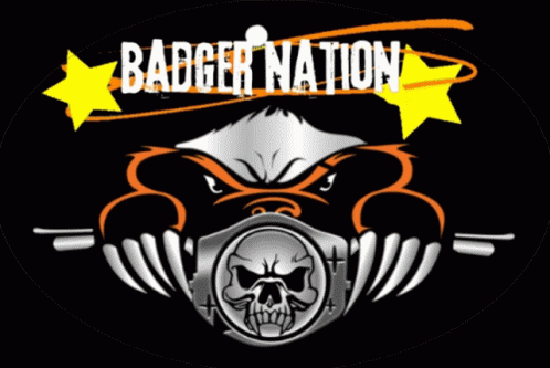 Badger Holding Skull Badger Nation