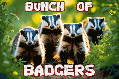 Badgers Standing Next to Each Other on Poster