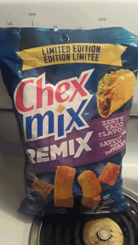 Bag of Chex Mix Remix on Stove