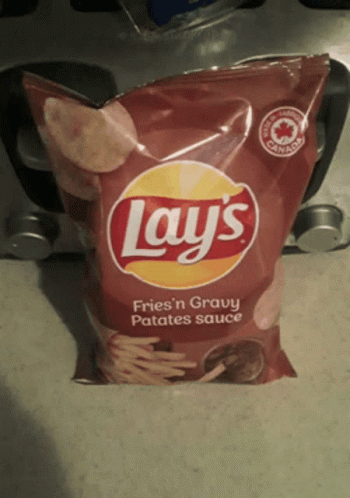 Bag of Lays Fries and Gravy Potato Sauce