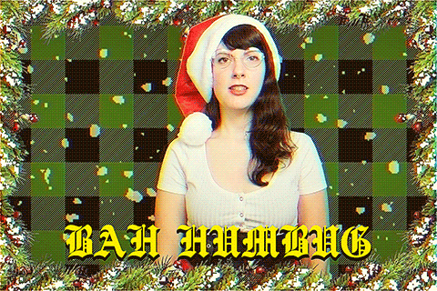 Bah Humbug Disappointed Lady In Santa Hat GIF
