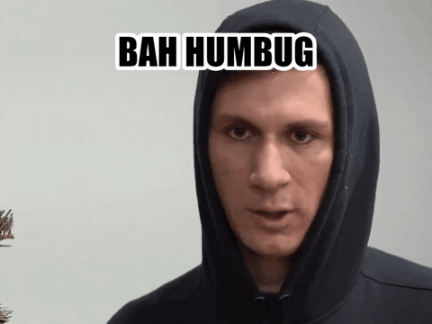 Bah Humbug Intense Look Black Hoodie GIF