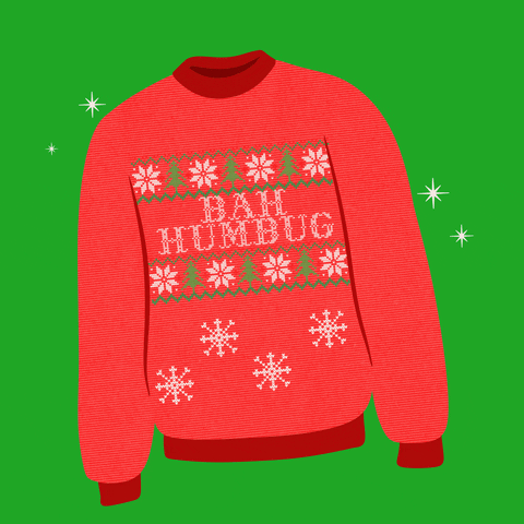 Bah Humbug Red Christmas Sweater GIF