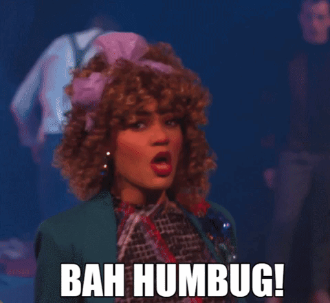 Bah Humbug Stage Actress Curly Red Hair GIF