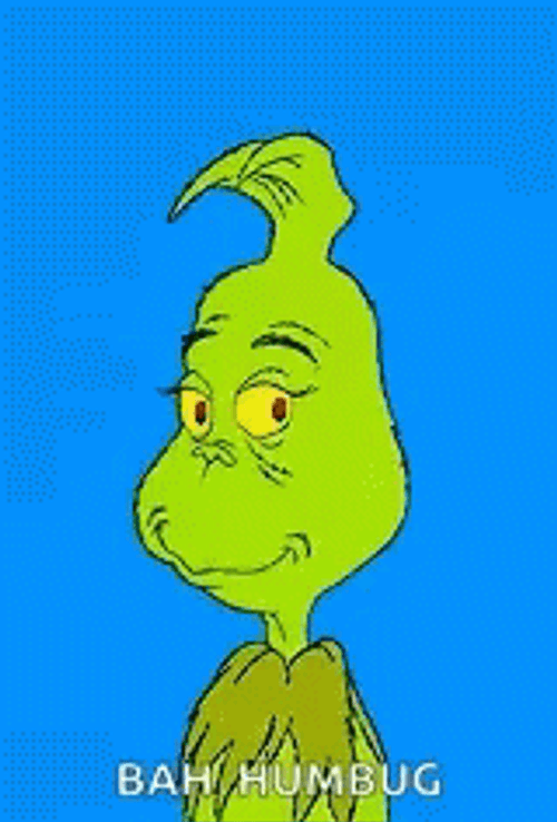 Bah Humbug The Grinch Facial Transformation GIF