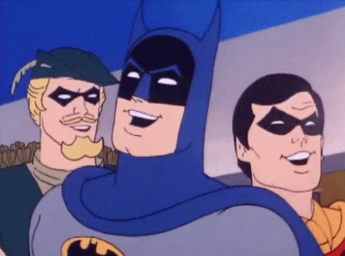 Bahahaha Animated Batman And Robin Laughing GIF