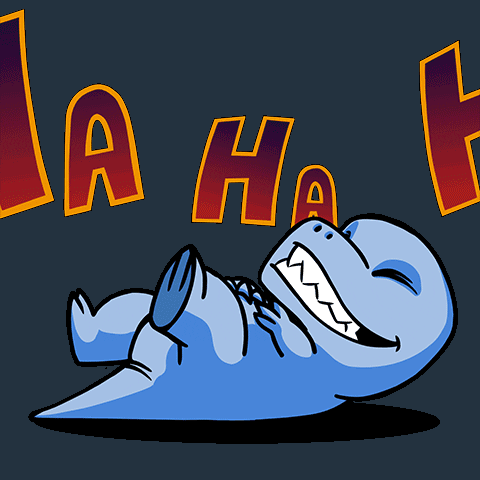 Bahahaha Cartoon Dinosaur Rolling On Floor Laughing GIF