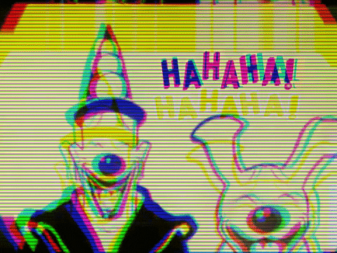 Bahahaha Laughing Dog And Clown GIF