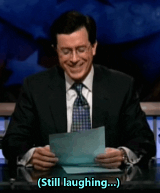 Bahahaha Stephen Colbert Still Laughing GIF