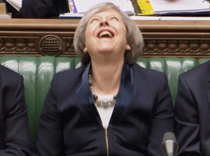 Bahahaha Theresa May Chuckling GIF
