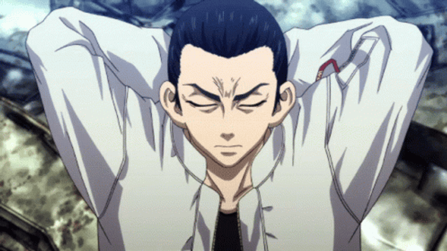 Baji Tokyo Revengers Tying His Hair GIF