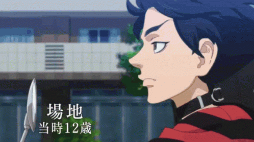 Baji Wearing Red Black Shirt Riding Motorcycle GIF