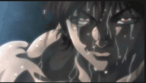 Sweaty Baki Laughing GIF