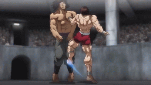 Yujiro Hanma And Baki Power Kick GIF
