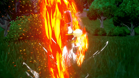 Bakugo Chain Reactio Flame Attack GIF