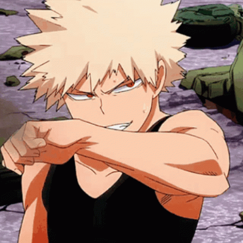 Bakugo Intense Gaze Wiping Mouth GIF