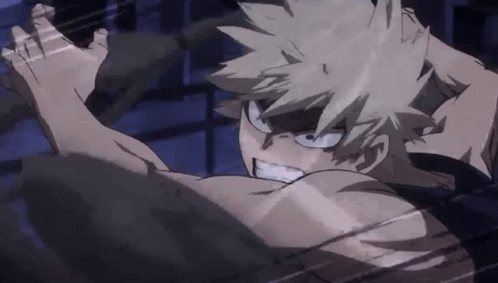 Bakugo Smashed Deku In Fighting GIF