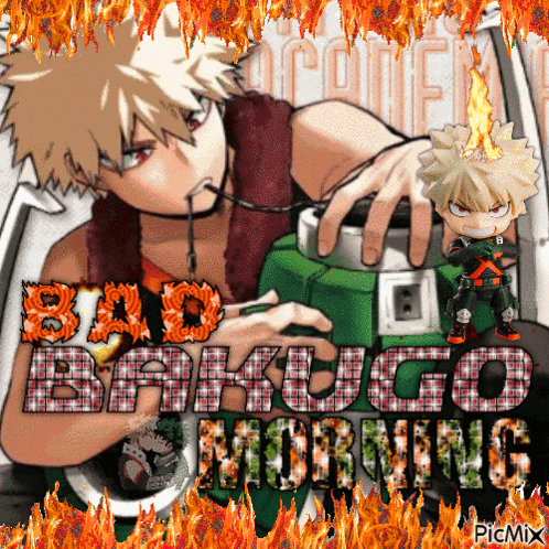 Bakugo Surrounded by Fire