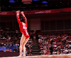Balance Beam Competition Somersault Performance GIF