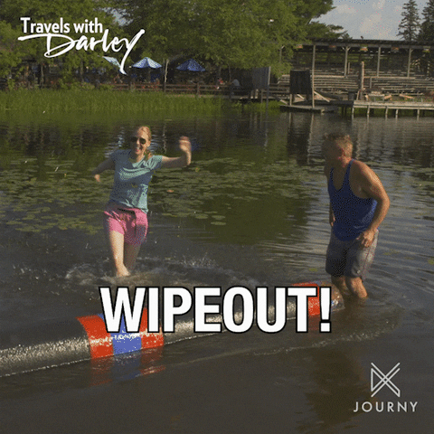 Balance Beam Rolling Log Wipe Out GIF