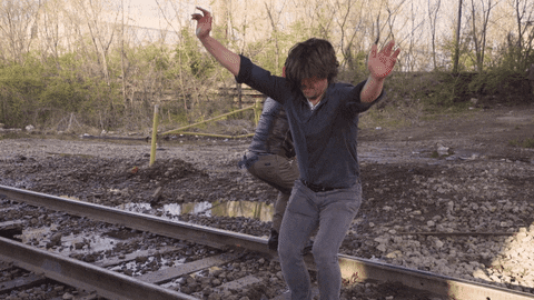 Balance Beam Train Tracks Balancing GIF